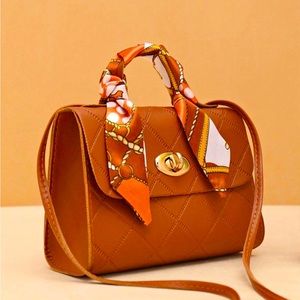 Womens Elegant Mini Brown Leather Handbag